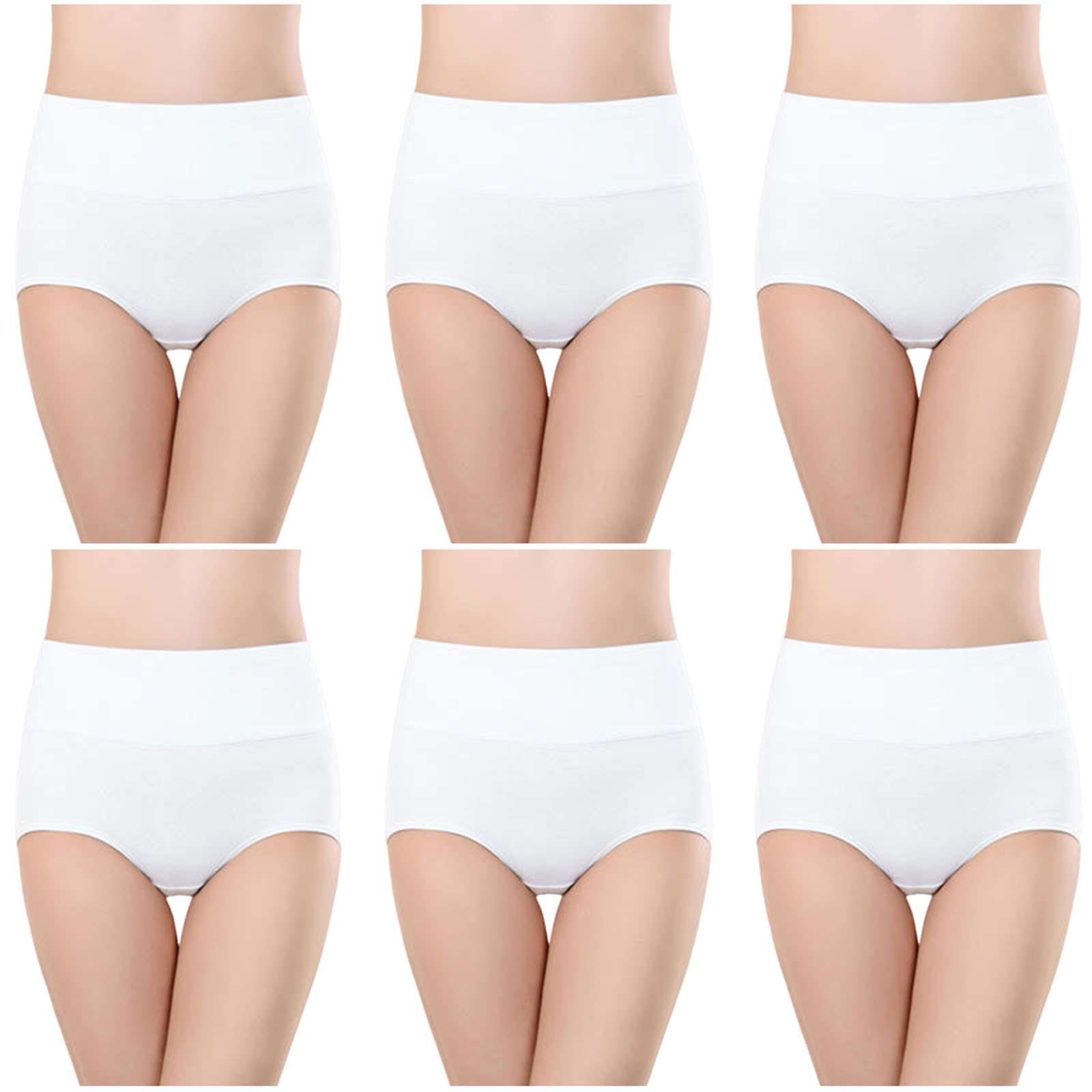 fatyb Womens High Waisted Cotton Underwear Full Coverage Ladies Panties Multipack Regular and Plus Size