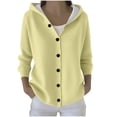 thumbnail image 1 of fatyb Womens Hooded Cardigan Sweater Button down Long Sleeve Sweaters Comfortable Casual Knit Jacket, 1 of 6