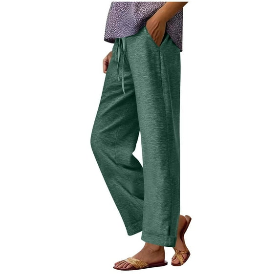 fatyb Womens Lounge Pants Straight Leg Loose Pants Drawstring Comfortable Casual Trousers with Pockets