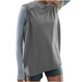 thumbnail image 1 of fatyb Womens Oversized Tank Tops with Pockets Casual Sleeveless Crewneck Plain Summer Loose T Shirts, 1 of 6