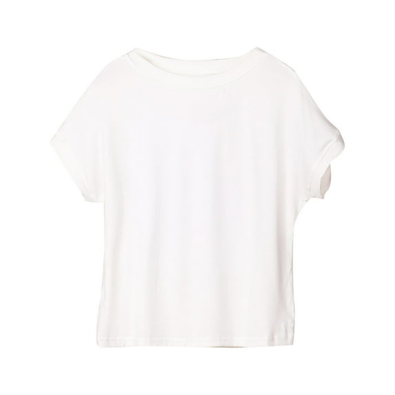 fatyb Womens Plus Size Crew Neck T-Shirts Short Sleeve Comfy Tee Blouses Summer Lounge Pajama Shirts