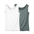 thumbnail image 1 of fatyb Womens Plus Size Tank Top Round Neck Comfy T Shirts Soft Sleeveless Ladies Lounge Blouses Pack of 2, 1 of 3