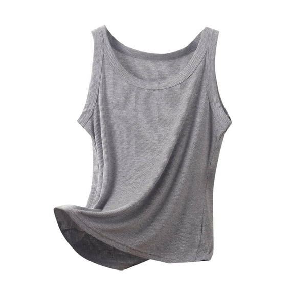 fatyb Womens Plus Size Tank Tops Crewneck Knitted Sleeveless Shirts Solid Color Summer Tops for Women