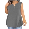 thumbnail image 1 of fatyb Womens Plus Size Tank Tops Loose Sleeveless V Neck T Shirts Summer Dressy Casual Blouses Tanks S-5XL, 1 of 4