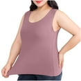thumbnail image 1 of fatyb Womens Plus Size Tank Tops Stretch Sleeveless Casual Tops Thin Comfy Plain Undershirts for Women, 1 of 4