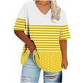 thumbnail image 1 of fatyb Womens Plus Size V Neck T Shirts Short Sleeve Print Tee Tops Casual Summer Loose Tunic Blouses, 1 of 4