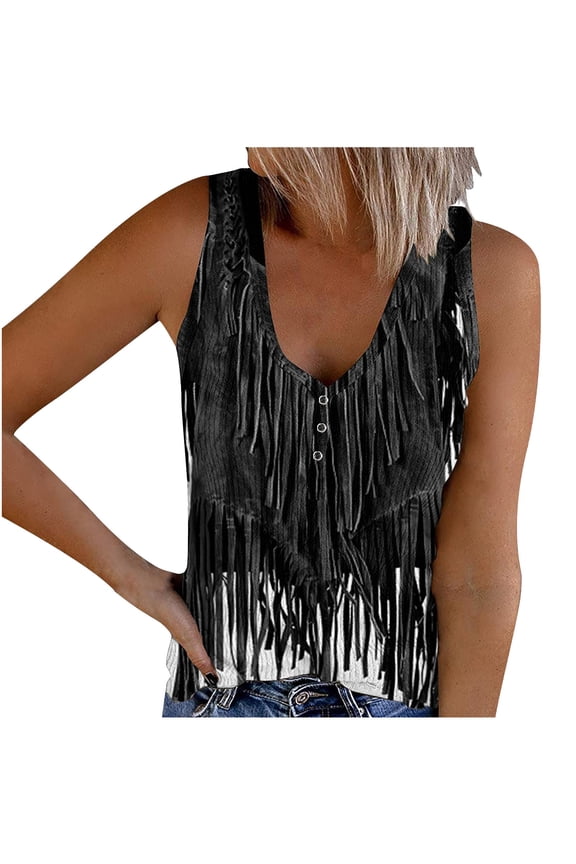 Womens Print Tank Tops Ribbed Sleeveless Casual Tops Button up V Neck Slim Knit Tees for Women