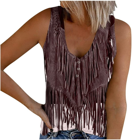 fatyb Womens Print Tank Tops Ribbed Sleeveless Casual Tops Button up V Neck Slim Knit Tees for Women