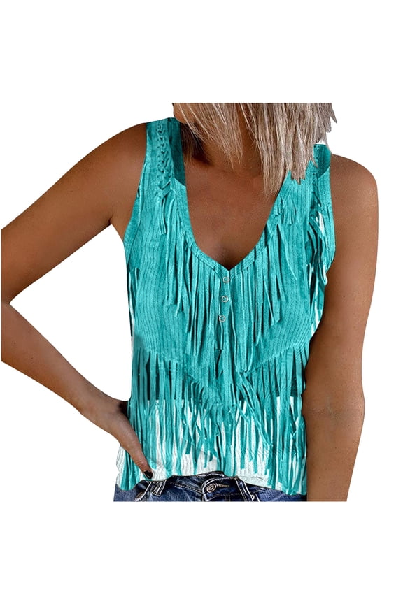 Womens Print Tank Tops Ribbed Sleeveless Casual Tops Button up V Neck Slim Knit Tees for Women