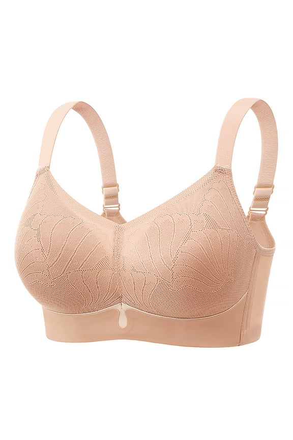 Womens Push up Bras Lace V Neck Full Coverage No Underwire Bras Seamless Everyday Bras for Women