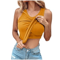 fatyb Womens Ribbed Tank Tops with Built in Bra Sleeveless Casual Basic Tee Racerback Slim Undershirts