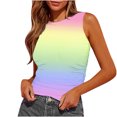 thumbnail image 1 of fatyb Womens Ruched Tank Tops Slim Crewneck Sleeveless Shirts Fashion Printed Going out Blouses, 1 of 4