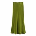 thumbnail image 1 of fatyb Womens Satin Maxi Skirts Drawstring High Waist Long Skirt Party Elegant Flowy Skirts for Women, 1 of 7