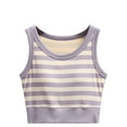 thumbnail image 1 of fatyb Womens Striped Tank Tops with Built in Bra Cropped Sleeveless Going out Padded Summer T Shirts, 1 of 3