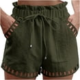thumbnail image 1 of fatyb Womens Summer Casual Shorts Elastic Waist Wide Leg Hollow out Lightweight Fashion Short with Pockets, 1 of 4