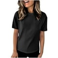 thumbnail image 1 of fatyb Womens T Shirts Solid Color Basic Tee Tops for Women Summer Short Sleeve Crewneck Tshirts M-5XL, 1 of 7