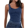 thumbnail image 1 of fatyb Womens Tank Tops Sleeveless Stretch Workout Yoga Tshirts Slim Crew Neck Cropped Tank for Women, 1 of 4