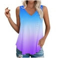 thumbnail image 1 of fatyb Womens Tank Tops V Neck Gradient Lightweight Eyelet Shirts Flowy Loose Summer Sleeveless Blouses, 1 of 7