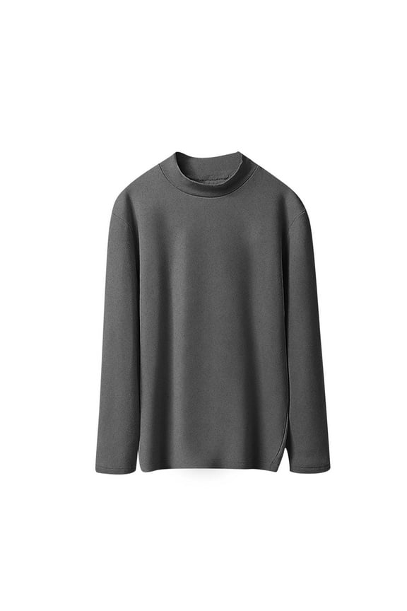 Womens Thermal Cotton T Shirts Mock Neck Warm Tee Blouses Long Sleeve Casual Comfy Undershirts