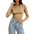 thumbnail image 1 of fatyb Womens Turtleneck Tops Long Sleeve Thermal Base Layer Tee Soft Warm Undershirts with Thumb Holes, 1 of 7