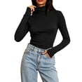 thumbnail image 1 of fatyb Womens Turtleneck Tops Long Sleeve Thermal Base Layer Tee Soft Warm Undershirts with Thumb Holes, 1 of 7