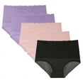 thumbnail image 1 of fatyb Womens Underwear 5 Pack High Waisted Breathable Panties Full Coverage Ladies Comfortable Briefs, 1 of 6