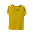 thumbnail image 1 of fatyb Womens V Neck Ribbed T Shirts Casual Short Sleeve Basic Tees Comfy Loose Summer Tops for Women, 1 of 4