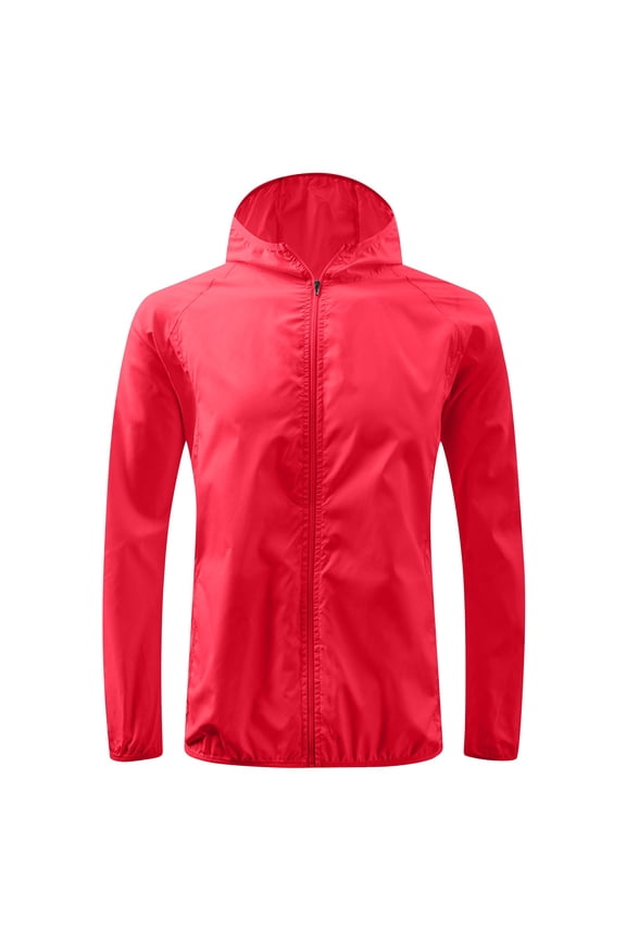 Womens Waterproof Hooded Raincoat Lightweight Sun Protection Jacket Outdoor Windbreaker with Pockets