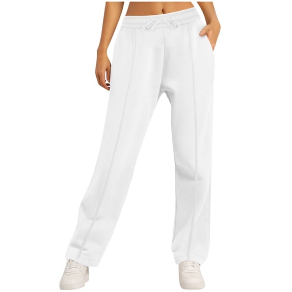 fatyb Womens Wide Leg Sweatpants Drawstring Lounge Pants High Waist Loose Casual Joggers with Pockets