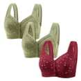 thumbnail image 1 of fatyb Womens Wireless Front Closure Everyday Bras Full Coverage Thin Cup Women's Push up Bralettes 3 Pack, 1 of 3