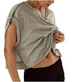 thumbnail image 1 of fatyb Womens Workout T Shirts Open Back Short Sleeve Athletic Shirts Gym Loose Crop Running Yoga Tees, 1 of 7