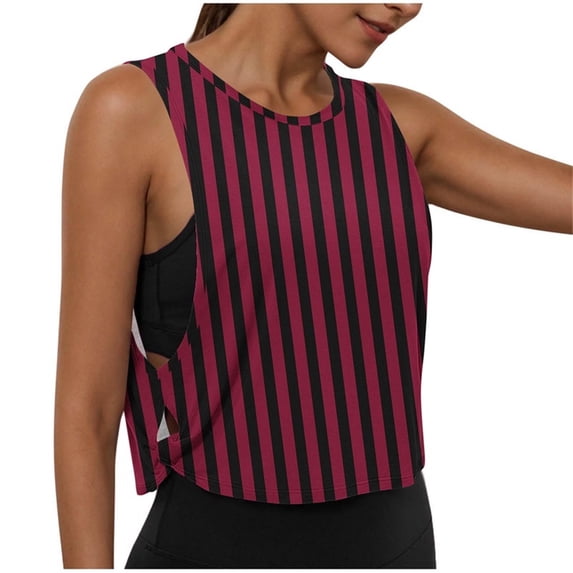 fatyb Womens Workout Tank Tops Open Side Crop Athletic Shirts Sleeveless Running Basic Tees Activewear