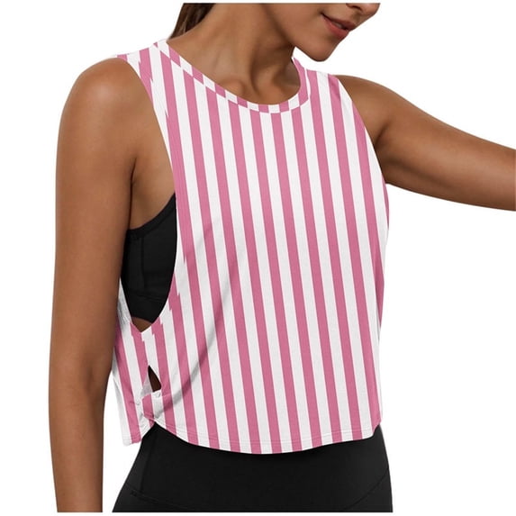 fatyb Womens Workout Tank Tops Open Side Crop Athletic Shirts Sleeveless Running Basic Tees Activewear