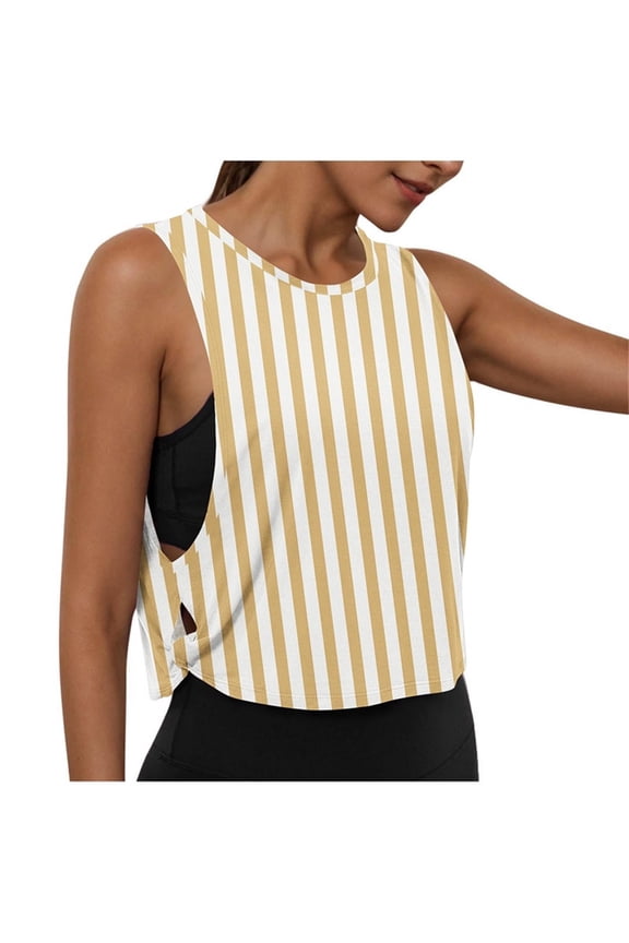 Womens Workout Tank Tops Open Side Crop Athletic Shirts Sleeveless Running Basic Tees Activewear