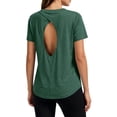 thumbnail image 1 of fatyb Workout Tops for Women Open Back Athletic T Shirts Short Sleeve Womens Running Tees Activewear, 1 of 7