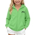 thumbnail image 1 of fatyb Zip up Hoodies for Girls Long Sleeve Hooded Jacket Kids Cute Bow Print Sweatshirt with Pockets, 1 of 7