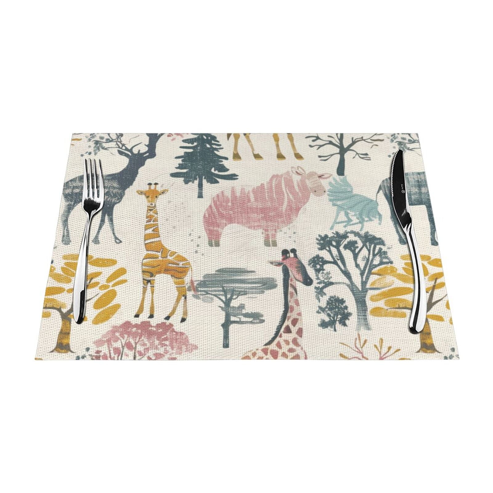 and fauna painting mat, heatresistant dining table mat, washable PVC