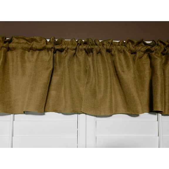 faux burlap window valance 58 wide dark gold