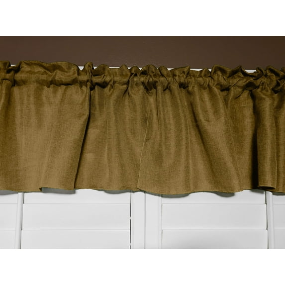 faux burlap window valance 58 wide dark gold