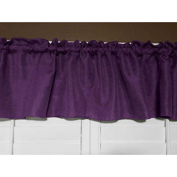 faux burlap window valance 58 wide eggplant