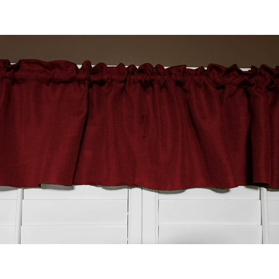 faux burlap window valance 58 wide slate burgundy