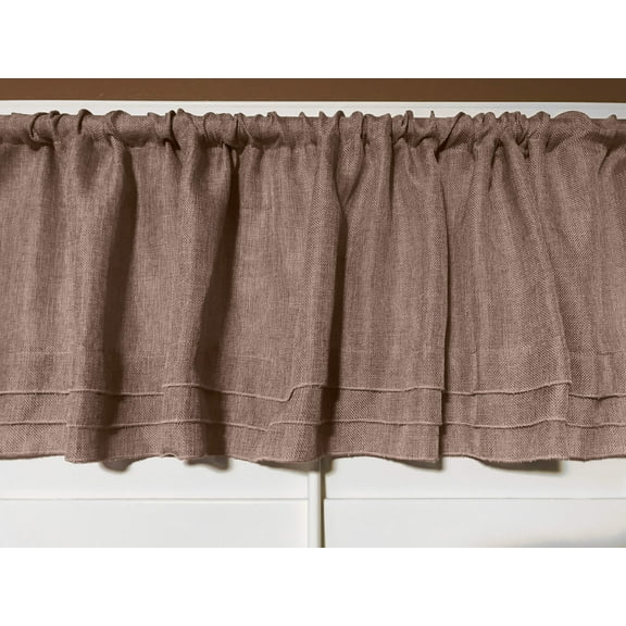 faux burlap window valance 58 wide wheat with pleated ruffles