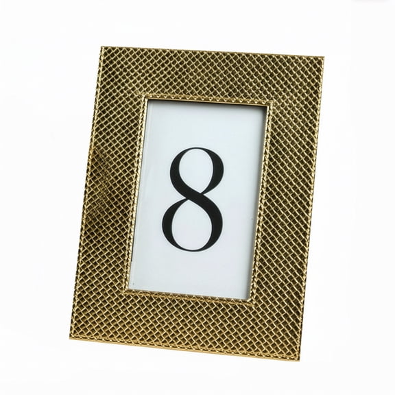 faux leather metallic frame- gold