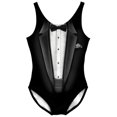thumbnail image 1 of Adult size Faux Real One Piece Black Tuxedo Swimsuit - 4 sizes, 1 of 3