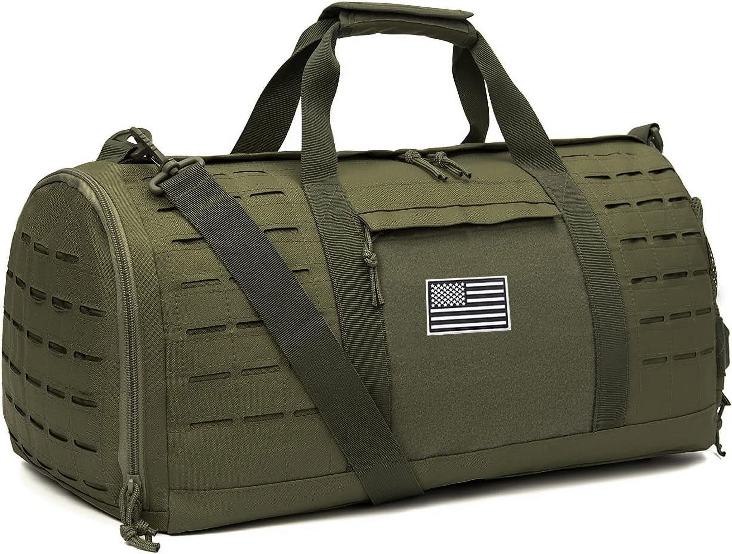favastee 40L Military Tactical Duffle Bag For Men Sport Gym Fitness Tote Travel Training Workout With Shoe Compartment Basketball Football Weekender