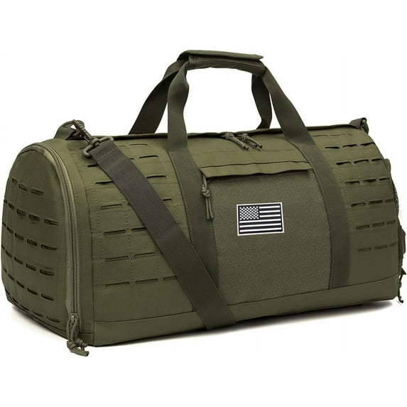 favastee 40L Military Tactical Duffle Bag For Men Sport Gym Fitness Tote Travel Training Workout With Shoe Compartment Basketball Football Weekender