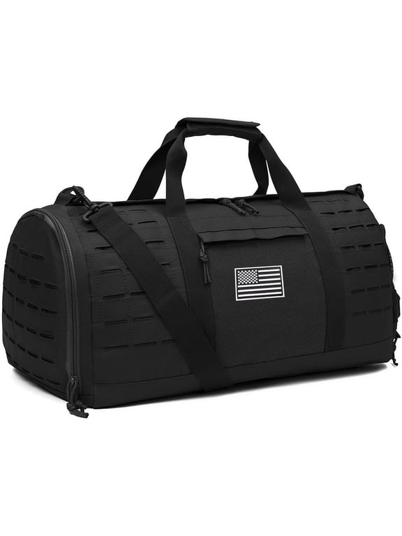 40L Military Tactical Duffle Bag For Men Sport Gym Fitness Tote Travel Training Workout With Shoe Compartment Basketball Football Weekender