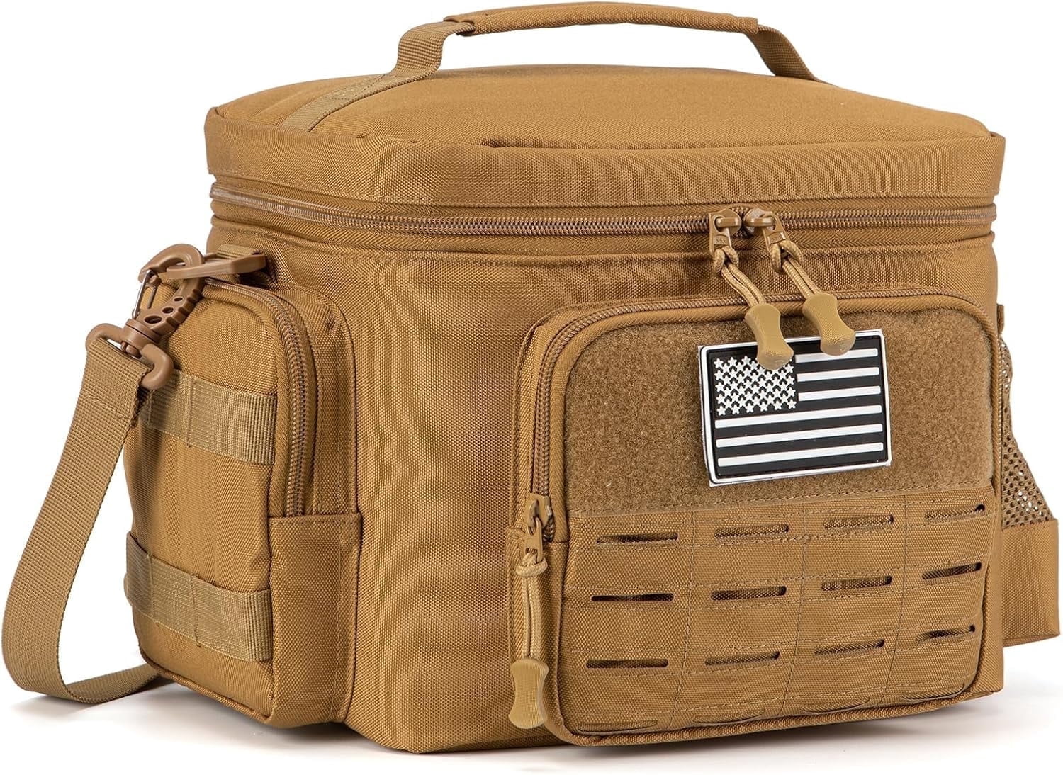 favastee Tactical Lunch Bag for mens Military heavy duty lunch box work Leakproof insulated Durable Thermal Cooler Bag for Adult Meal for Office Camping Picnic Pail MOLLE Webbing