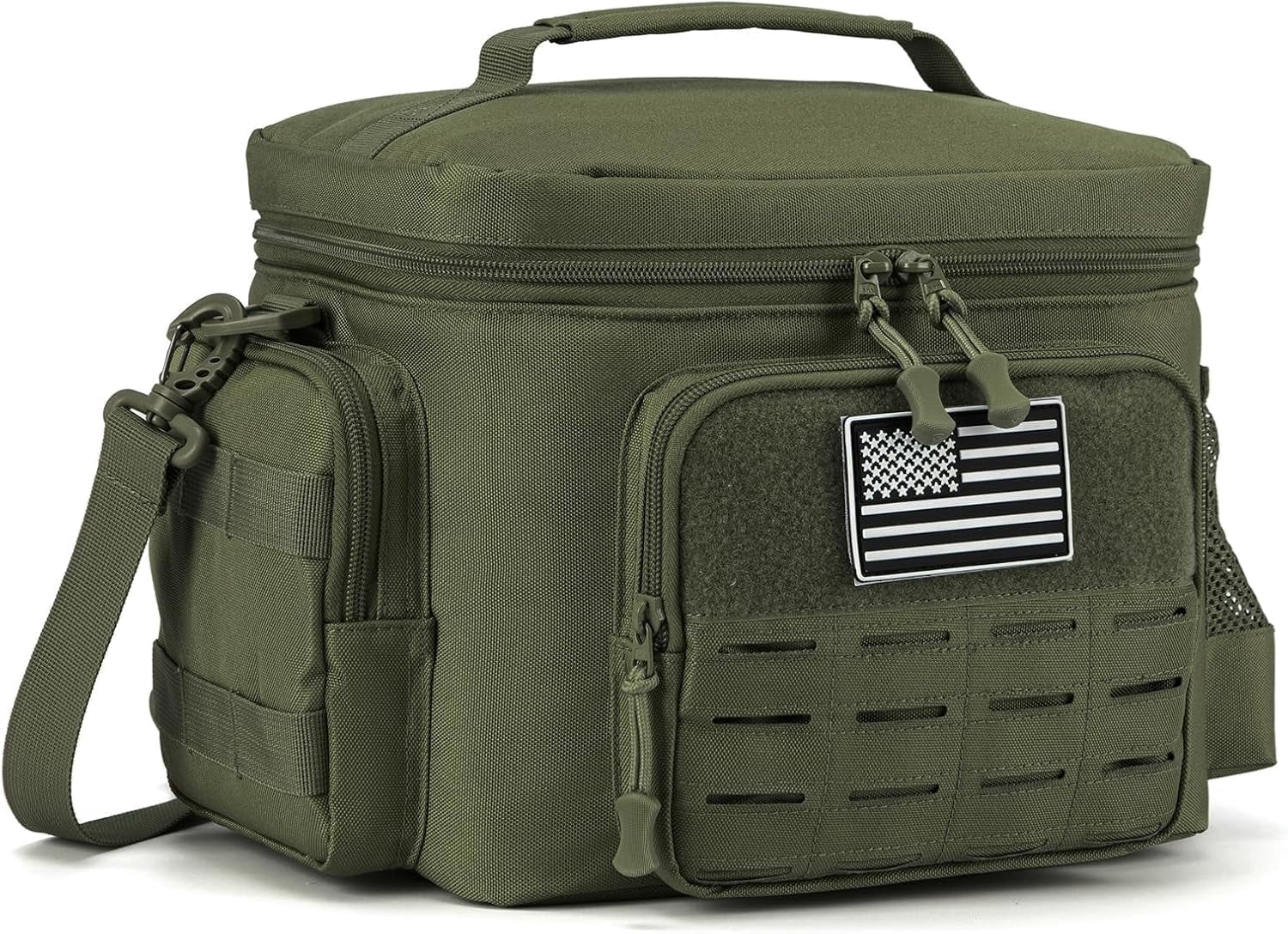 favastee Tactical Lunch Bag for mens Military heavy duty lunch box work Leakproof insulated Durable Thermal Cooler Bag for Adult Meal for Office Camping Picnic Pail MOLLE Webbing