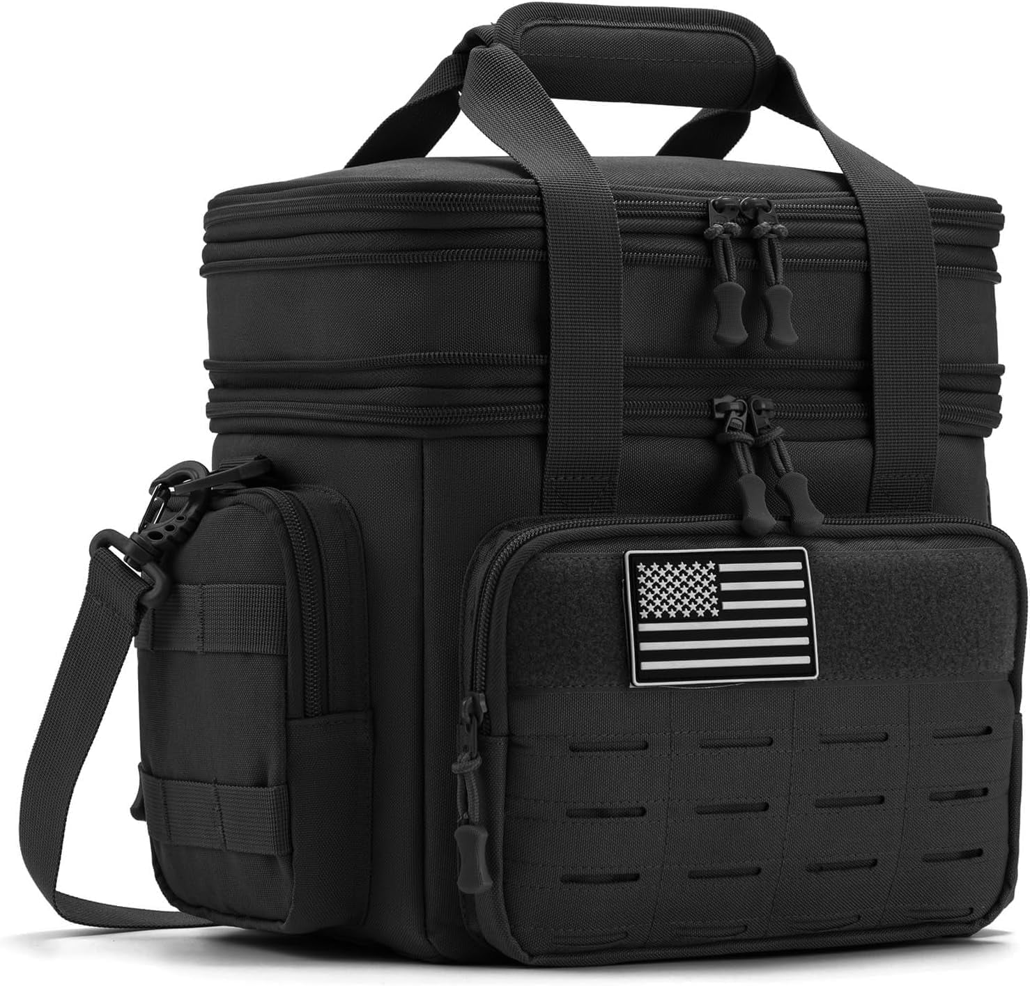 favastee Tactical Lunch Bag for mens Military heavy duty lunch box work Leakproof insulated Durable Thermal Cooler Bag for Adult Meal for Office Camping Picnic Pail MOLLE Webbing
